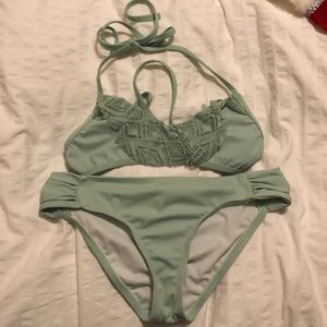 mint green hurley kids swimsuit